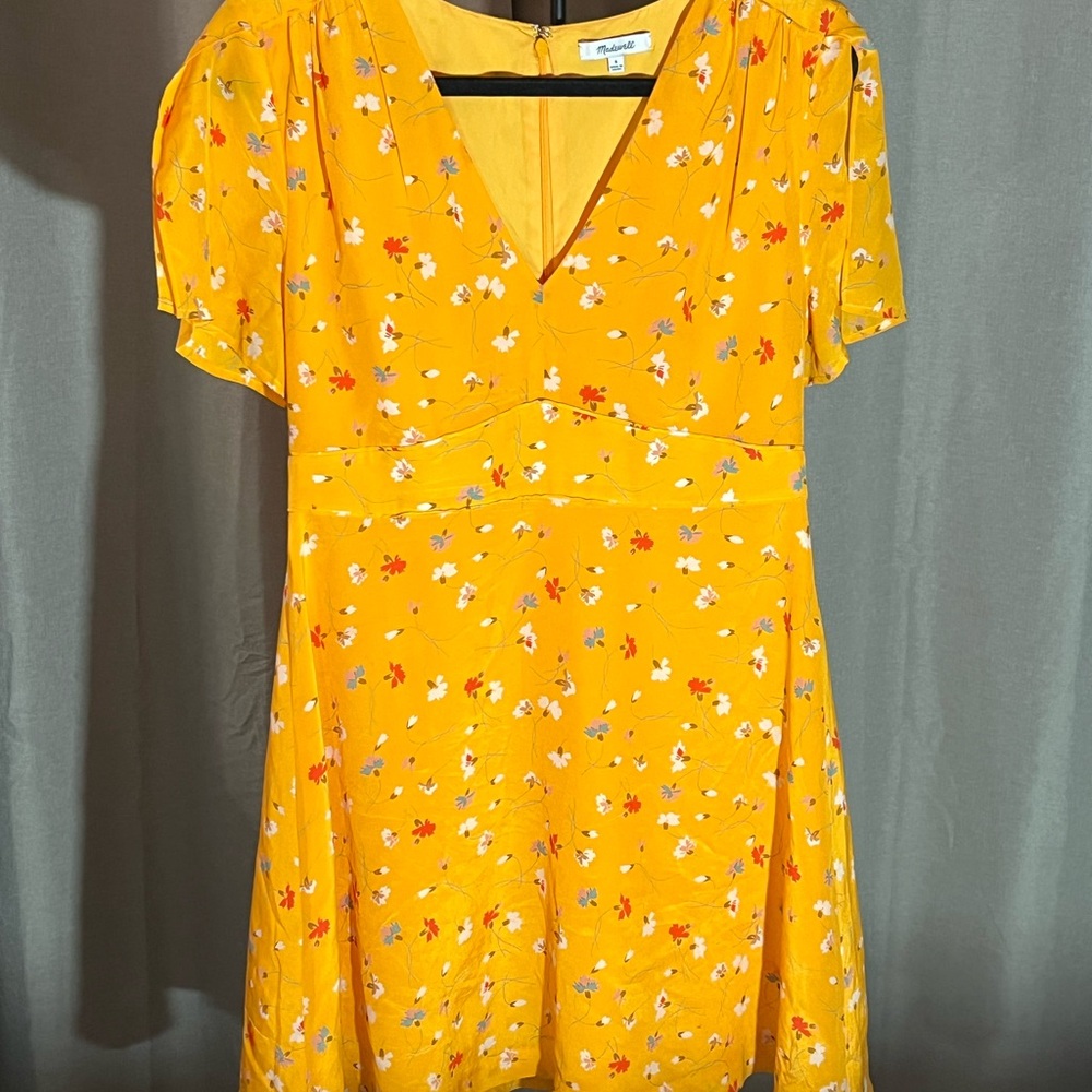 Madewell Size 6 Floral Yellow Dress